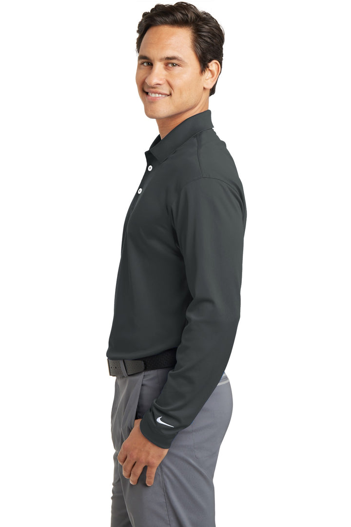 Anthracite Nike Long Sleeve Dri-FIT Stretch Tech Polo. 466364