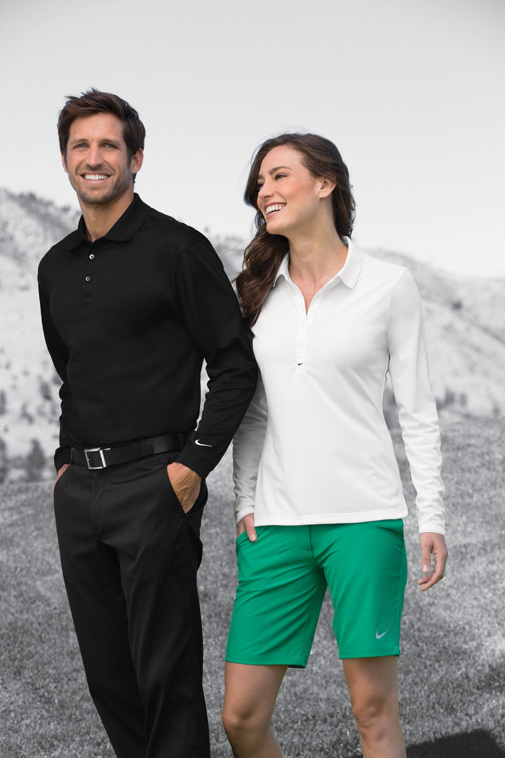 Anthracite Nike Long Sleeve Dri-FIT Stretch Tech Polo. 466364