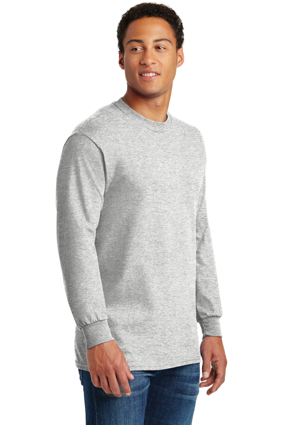 Ash Gildan - Heavy Cotton 100% Cotton Long Sleeve T-Shirt. 5400