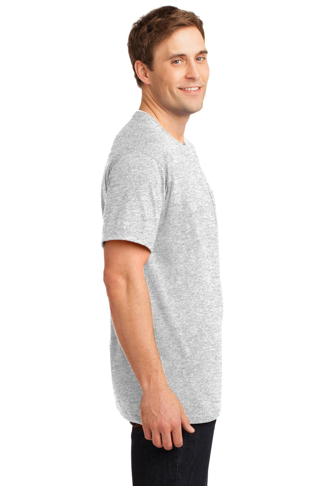 Ash Jerzees - Dri-Power 50/50 Cotton/Poly Pocket T-Shirt. 29MP