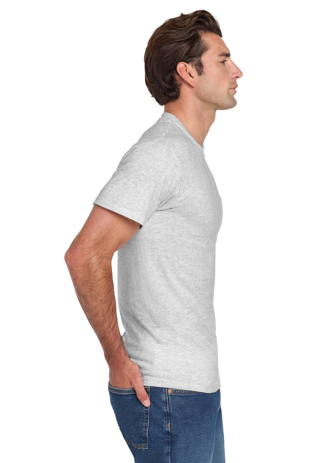 Ash Jerzees - Dri-Power 50/50 Cotton/Poly Pocket T-Shirt. 29MP