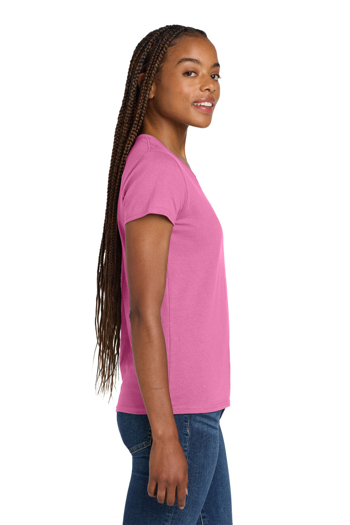 Azalea Gildan Women's Heavy Cotton 100% Cotton V-Neck T-Shirt. 5V00L
