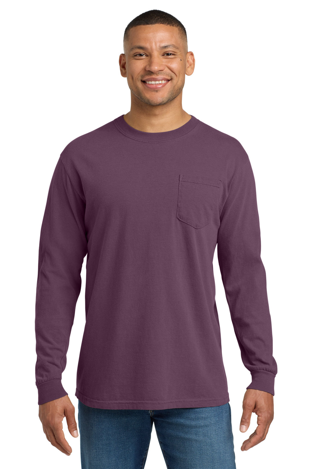 Berry COMFORT COLORS Heavyweight Ring Spun Long Sleeve Pocket Tee. 4410