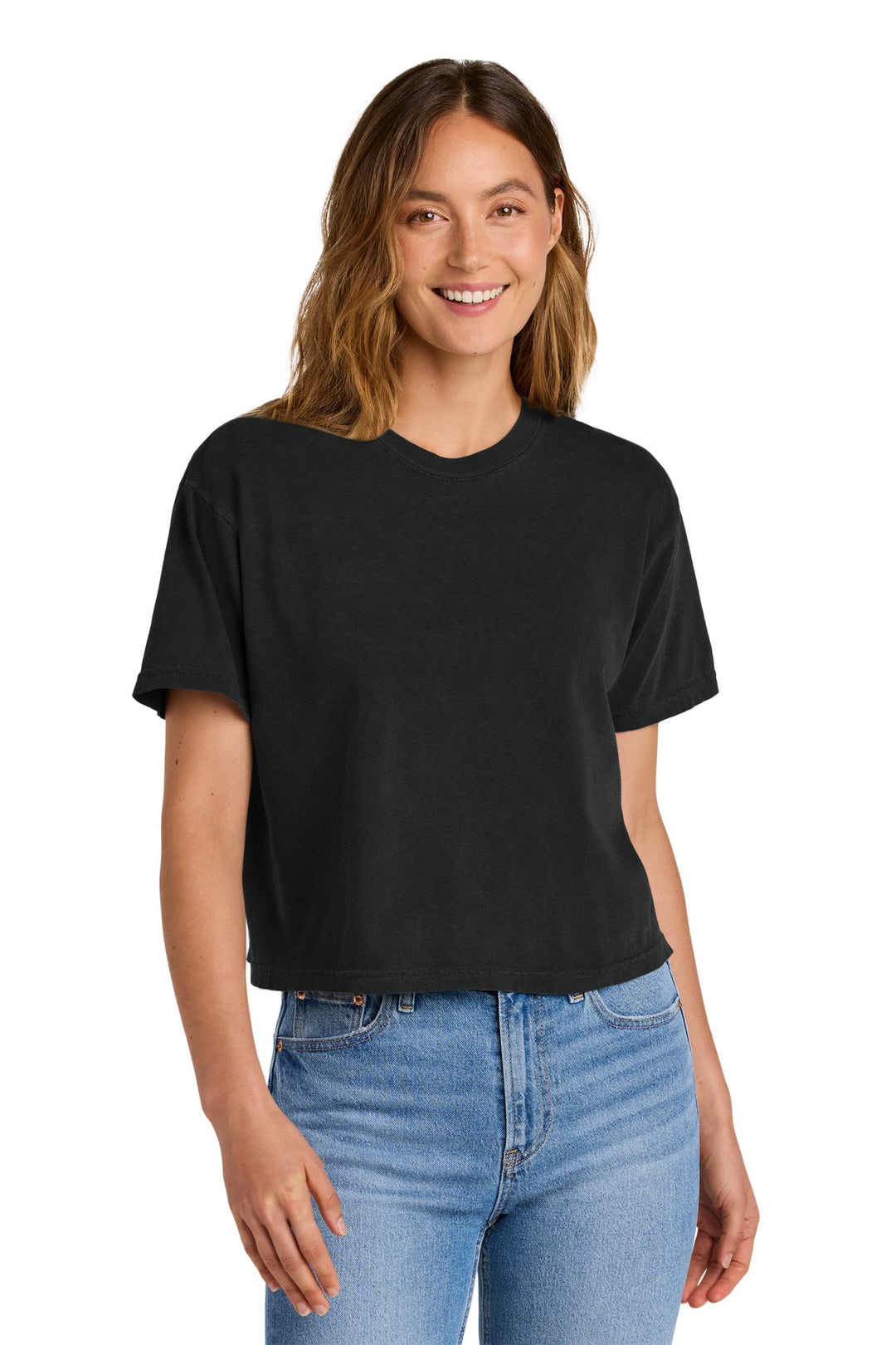 Black Comfort Colors Women's Heavyweight Boxy Tee 3023CL