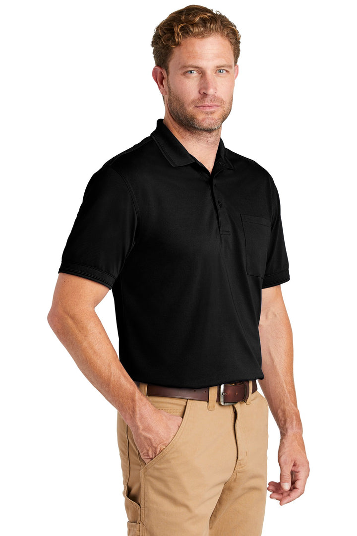 Black CornerStone Industrial Snag-Proof Pique Pocket Polo. CS4020P