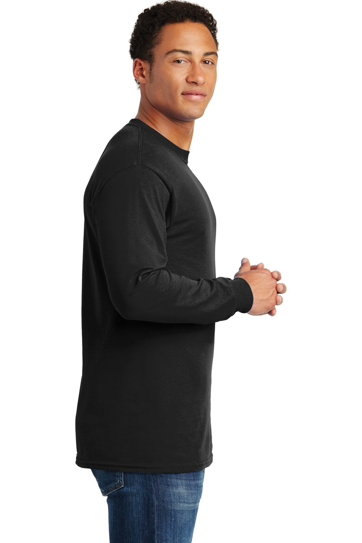 Black Gildan - Heavy Cotton 100% Cotton Long Sleeve T-Shirt. 5400