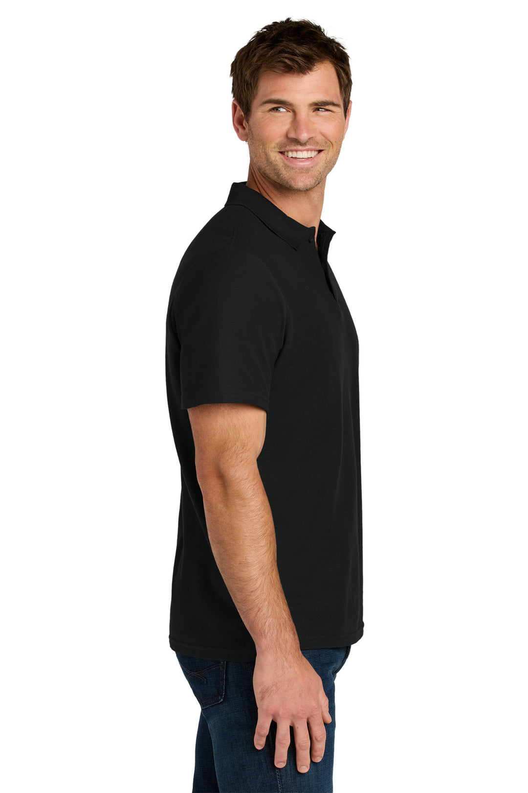 Black Gildan Softstyle Pique Polo 64800