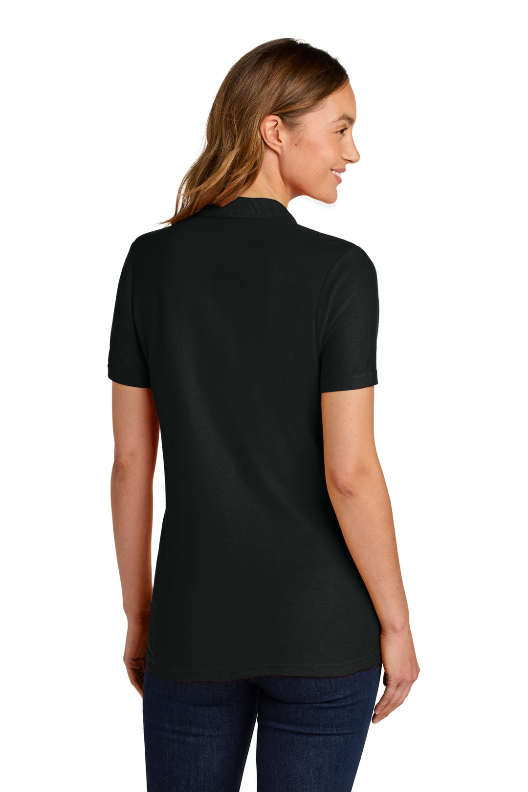 Black Gildan Softstyle Women's Pique Polo 64800L