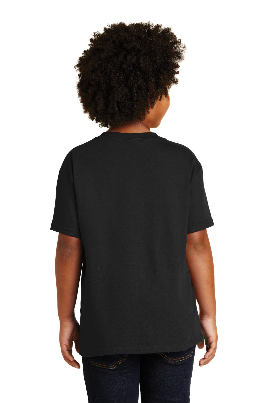 Black Gildan - Youth Heavy Cotton 100% Cotton T-Shirt. 5000B