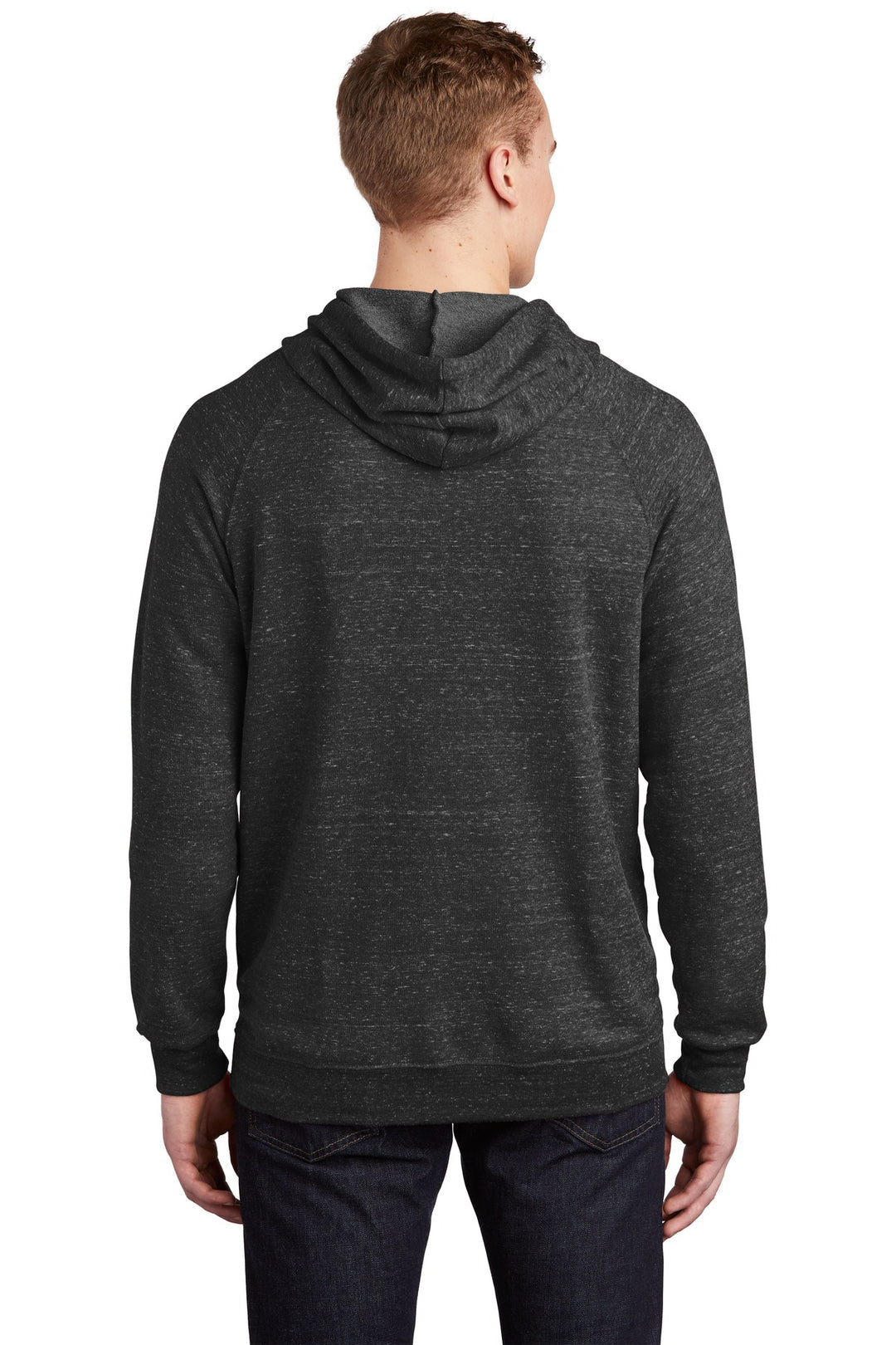 Black Ink Jerzees Snow Heather French Terry Raglan Hoodie 90M