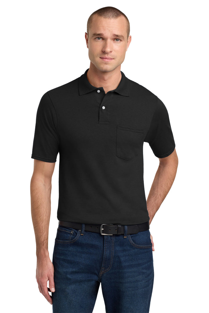Black Jerzees Dri-Power Pocket Sport Shirt. 436MP