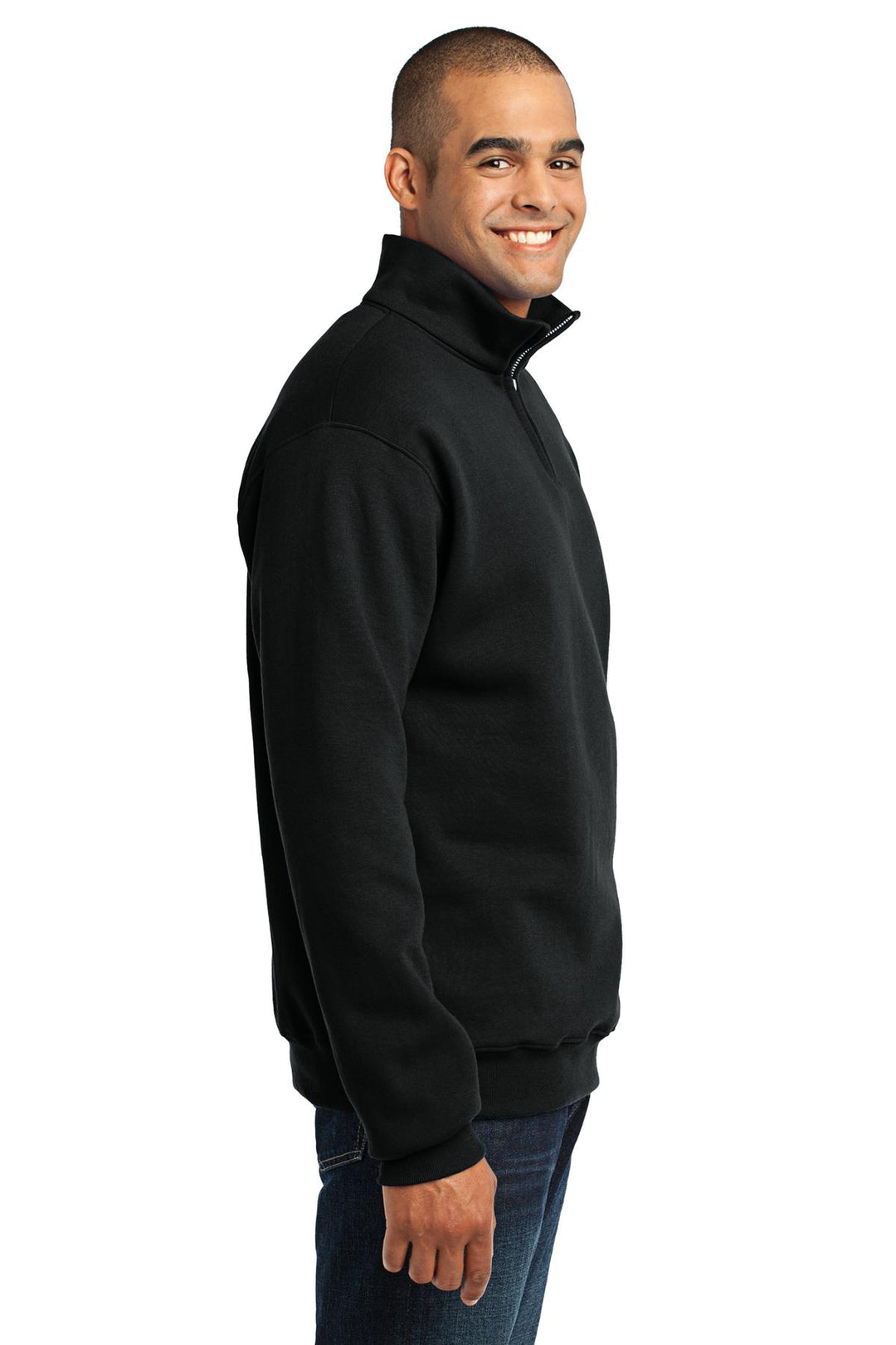 Black Jerzees - NuBlend 1/4-Zip Cadet Collar Sweatshirt. 995M