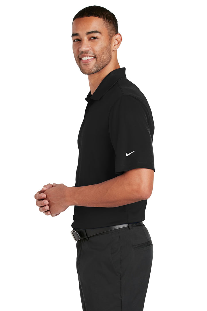 Black Nike Dri-FIT Classic Fit Players Polo with Flat Knit Collar. 838956