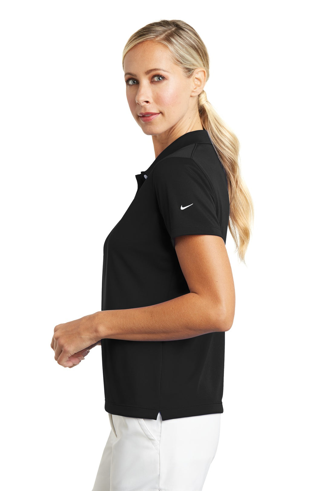Black Nike Women's Tech Basic Dri-FIT Polo. 203697