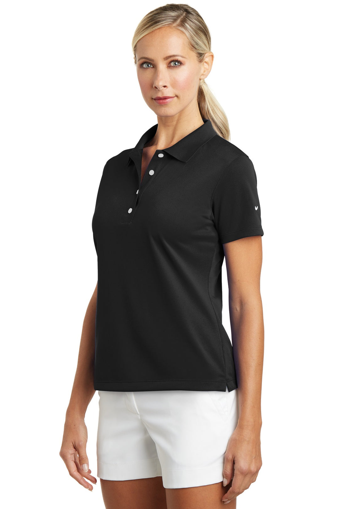 Black Nike Women's Tech Basic Dri-FIT Polo. 203697