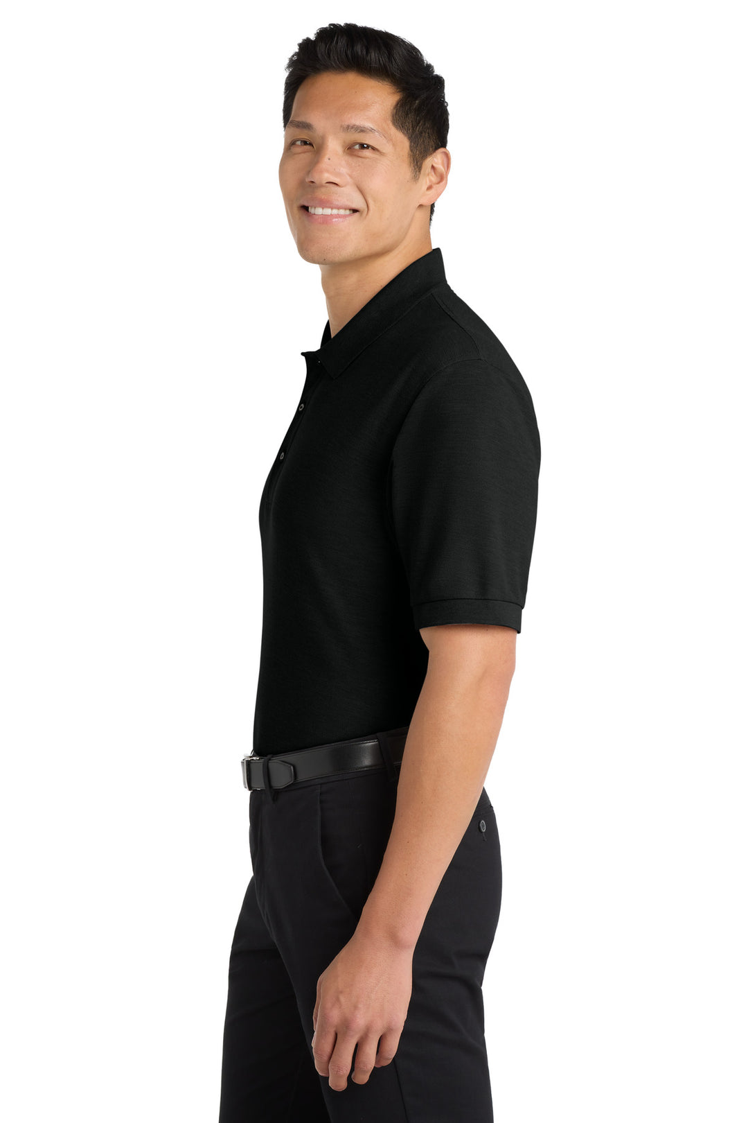 Black Port Authority Silk Touch Polo K500