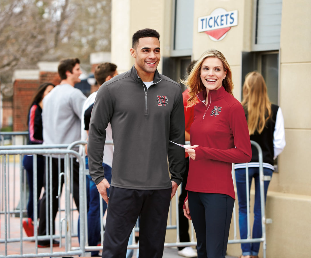 Black Sport-Tek Women's Sport-Wick Textured 1/4-Zip Pullover. LST860