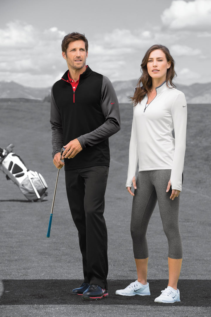 Black/Dk Grey Nike Dri-FIT Stretch 1/2-Zip Cover-Up. 779795