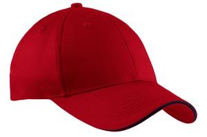 Black/Khaki Port & Company Sandwich Bill Cap. CP85