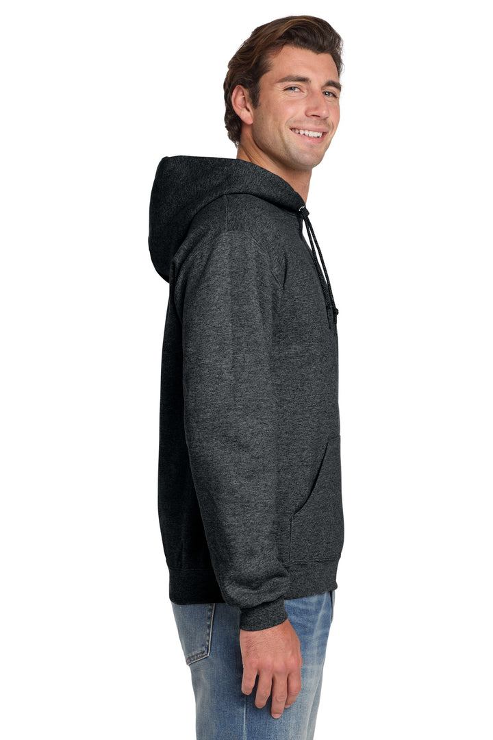 BlkHthr Jerzees Super Sweats NuBlend - Pullover Hooded Sweatshirt. 4997M