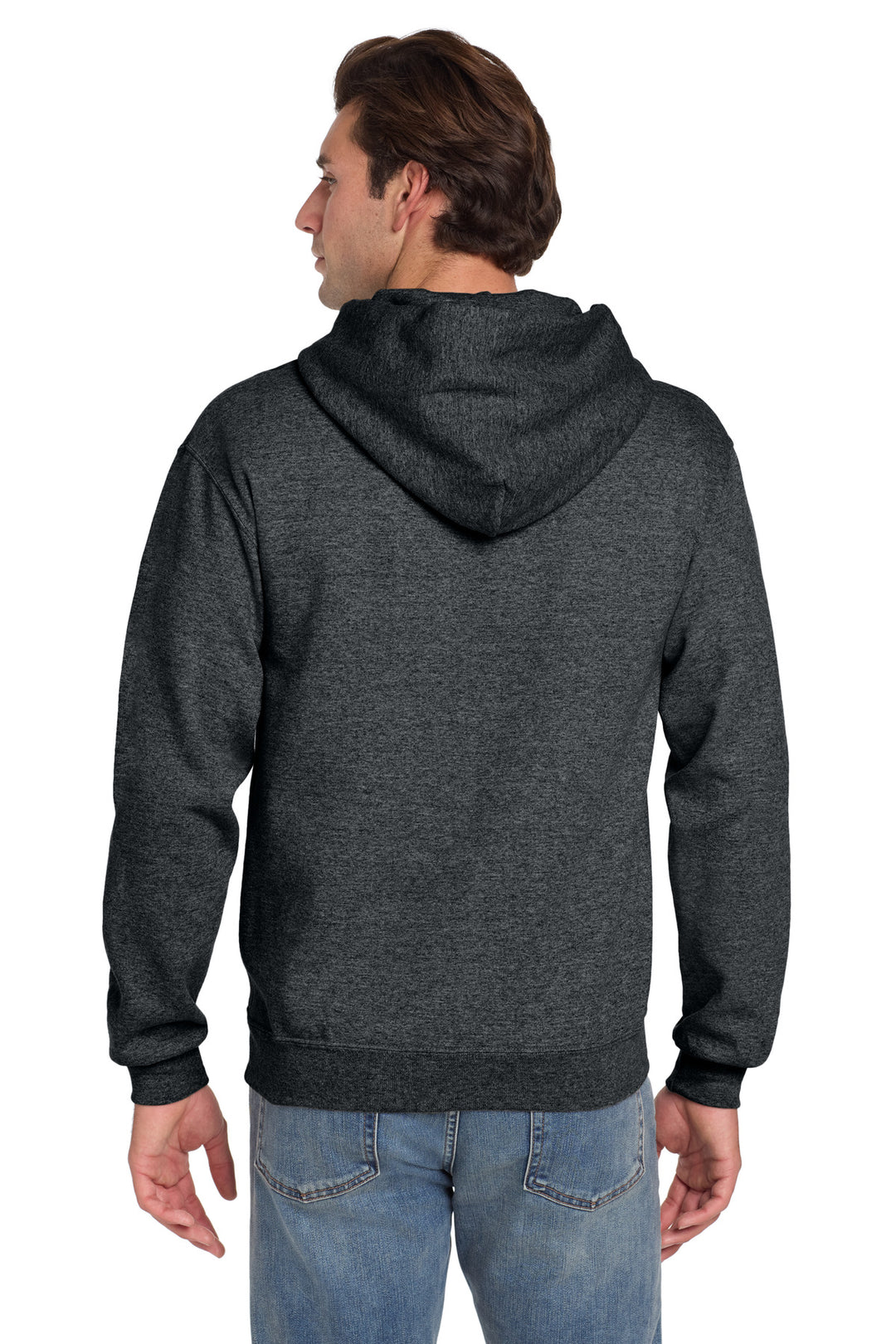 BlkHthr Jerzees Super Sweats NuBlend - Pullover Hooded Sweatshirt. 4997M