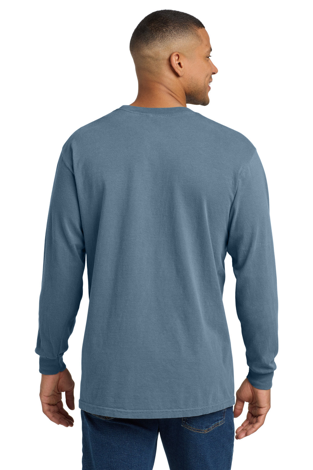 Blue Jean COMFORT COLORS Heavyweight Ring Spun Long Sleeve Pocket Tee. 4410