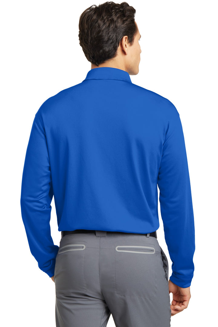 Blue Sapphire Nike Long Sleeve Dri-FIT Stretch Tech Polo. 466364