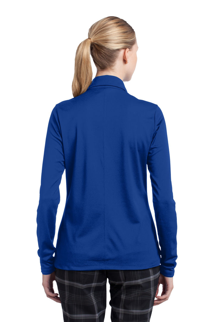 Blue Sapphire Nike Women's Long Sleeve Dri-FIT Stretch Tech Polo. 545322