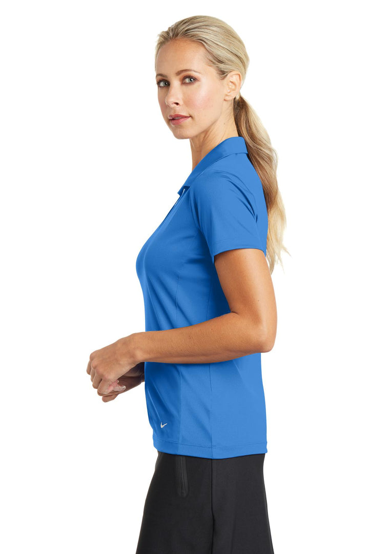 Brisk Blue Nike Women's Dri-FIT Vertical Mesh Polo. 637165