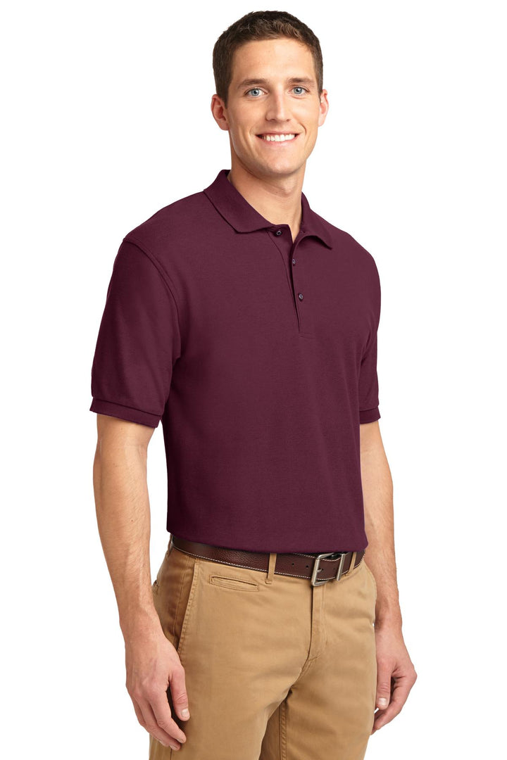 Burgundy Port Authority Silk Touch Polo K500