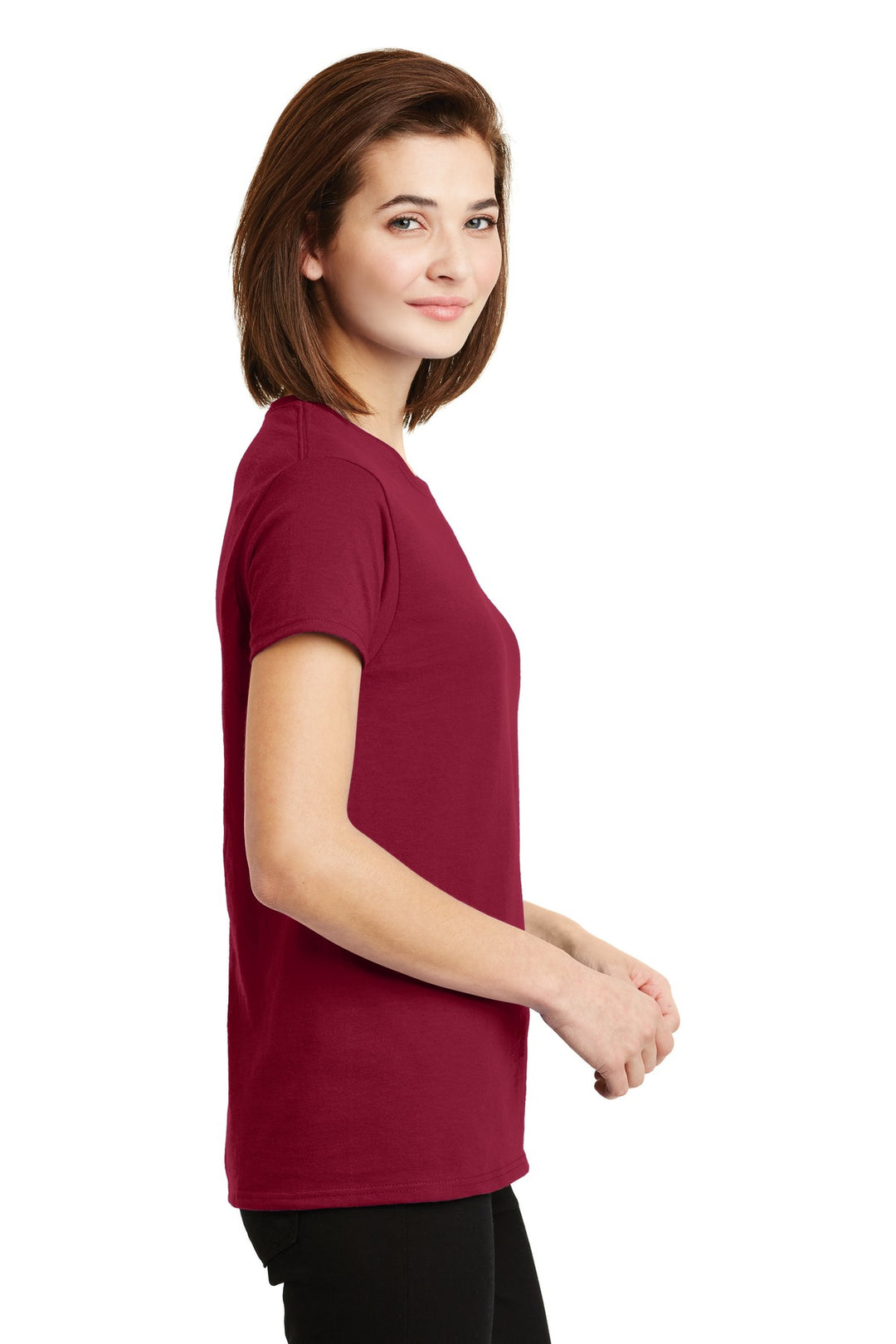 Cardinal Red Gildan Women's Ultra Cotton 100% US Cotton T-Shirt. 2000L