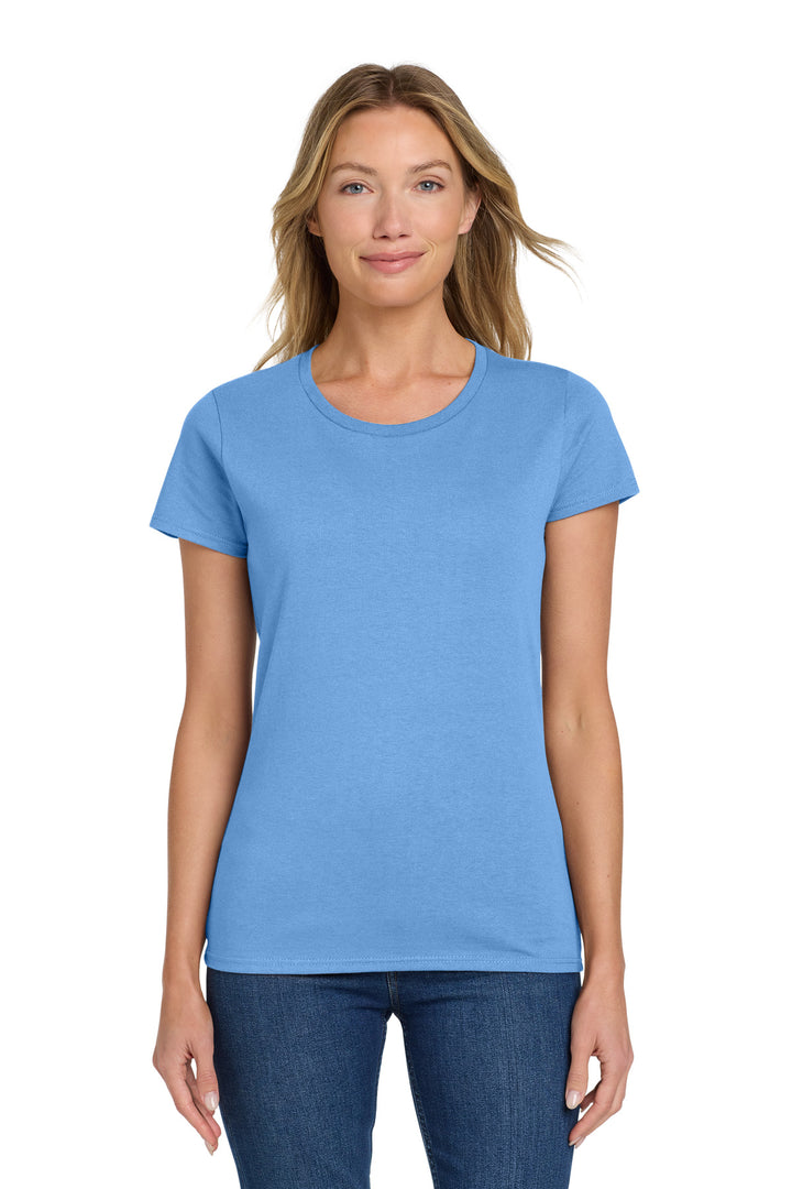 Carolina Blue Gildan Women's Heavy Cotton 100% Cotton T-Shirt. 5000L