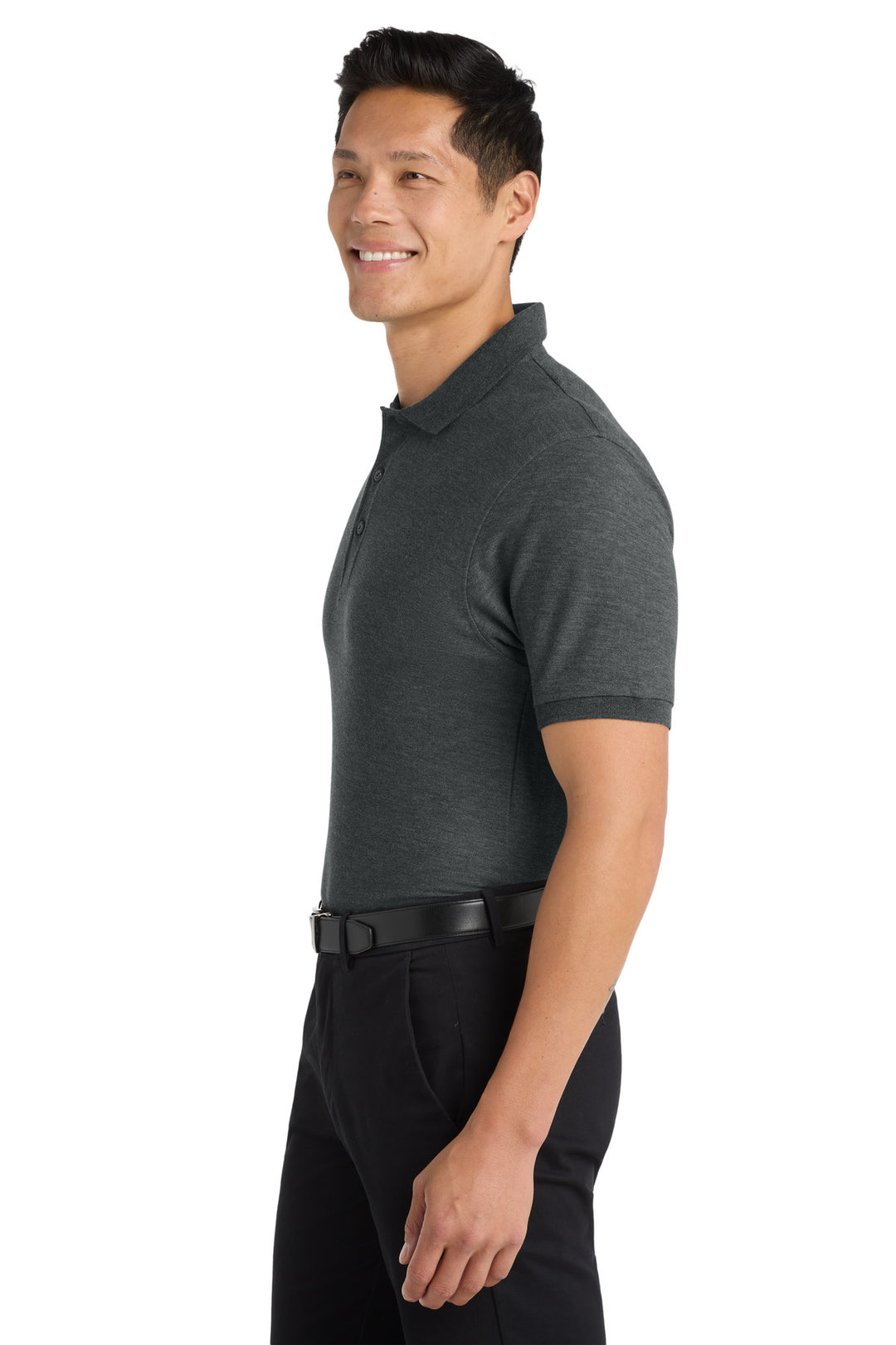 Char Hthr Grey Port Authority Silk Touch Polo K500