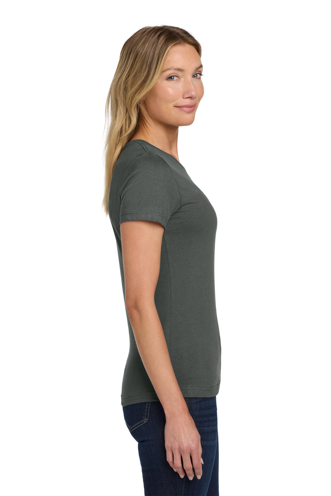 Charcoal Gildan Softstyle Women's T-Shirt. 64000L