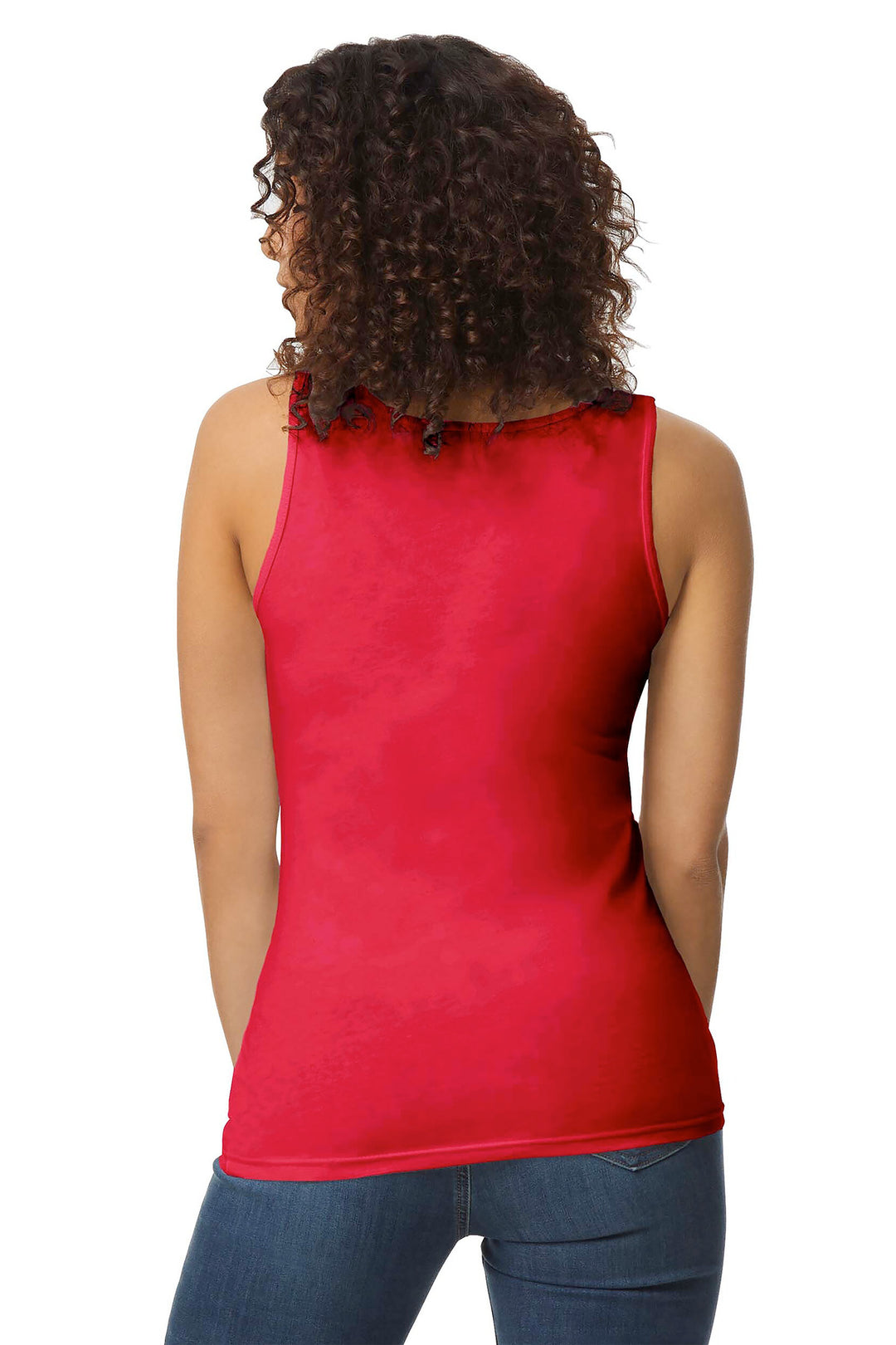 Cherry Red Gildan Softstyle Junior Fit Tank Top. 64200L