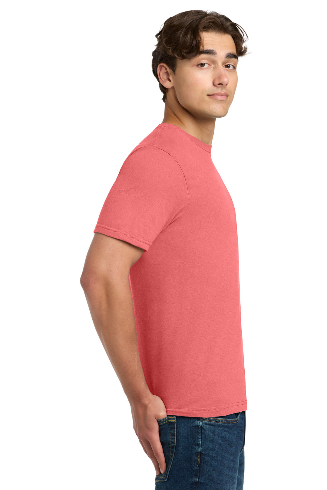CoralSilk Gildan Softstyle T-Shirt. 64000