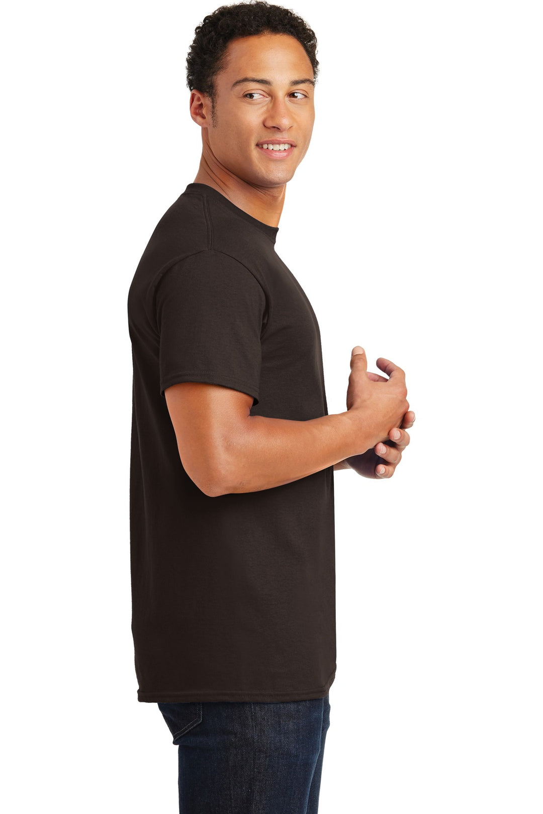 Dark Chocolate Gildan - Ultra Cotton 100% US Cotton T-Shirt. 2000