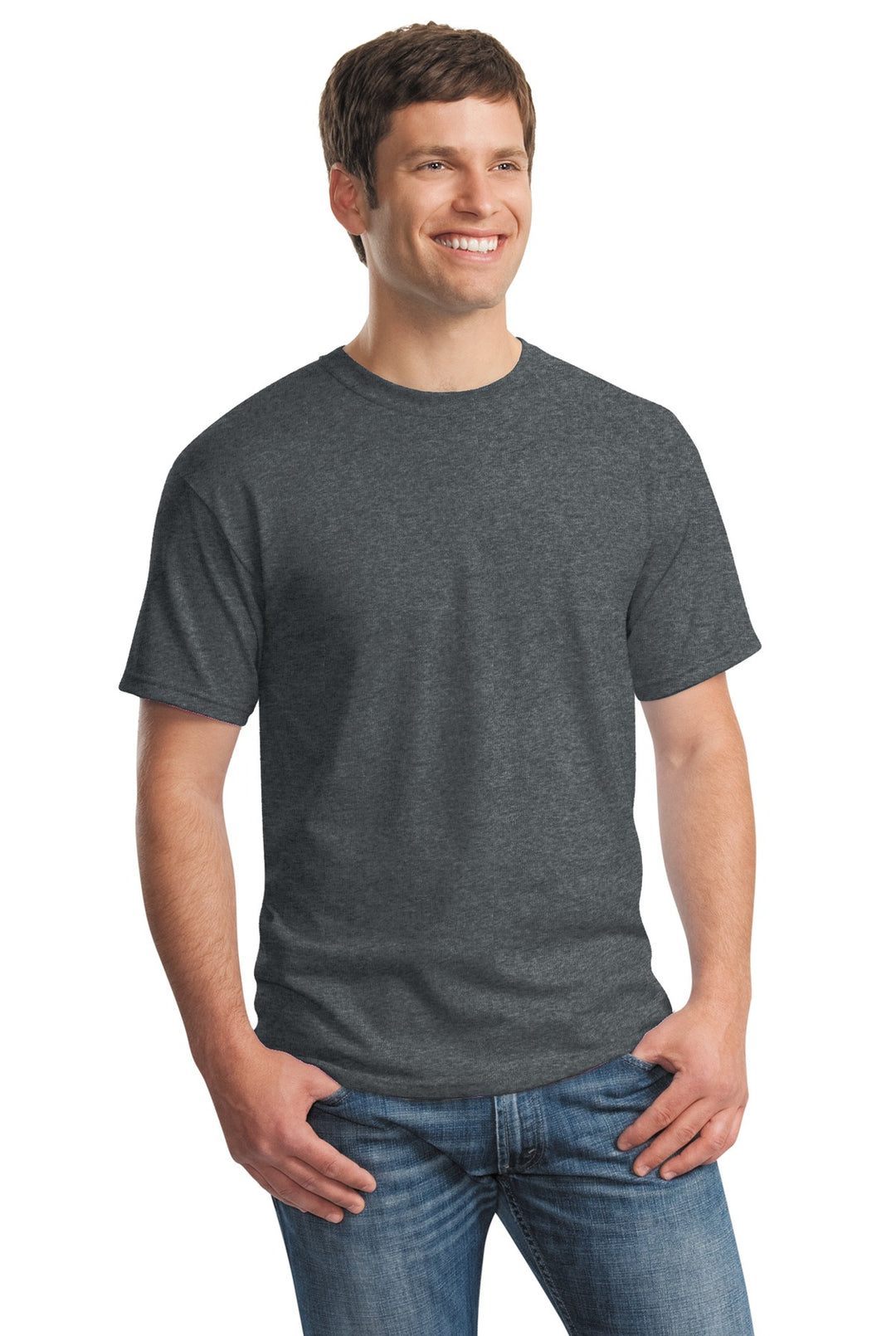 Dark Heather Gildan - Heavy Cotton 100% Cotton T-Shirt. 5000