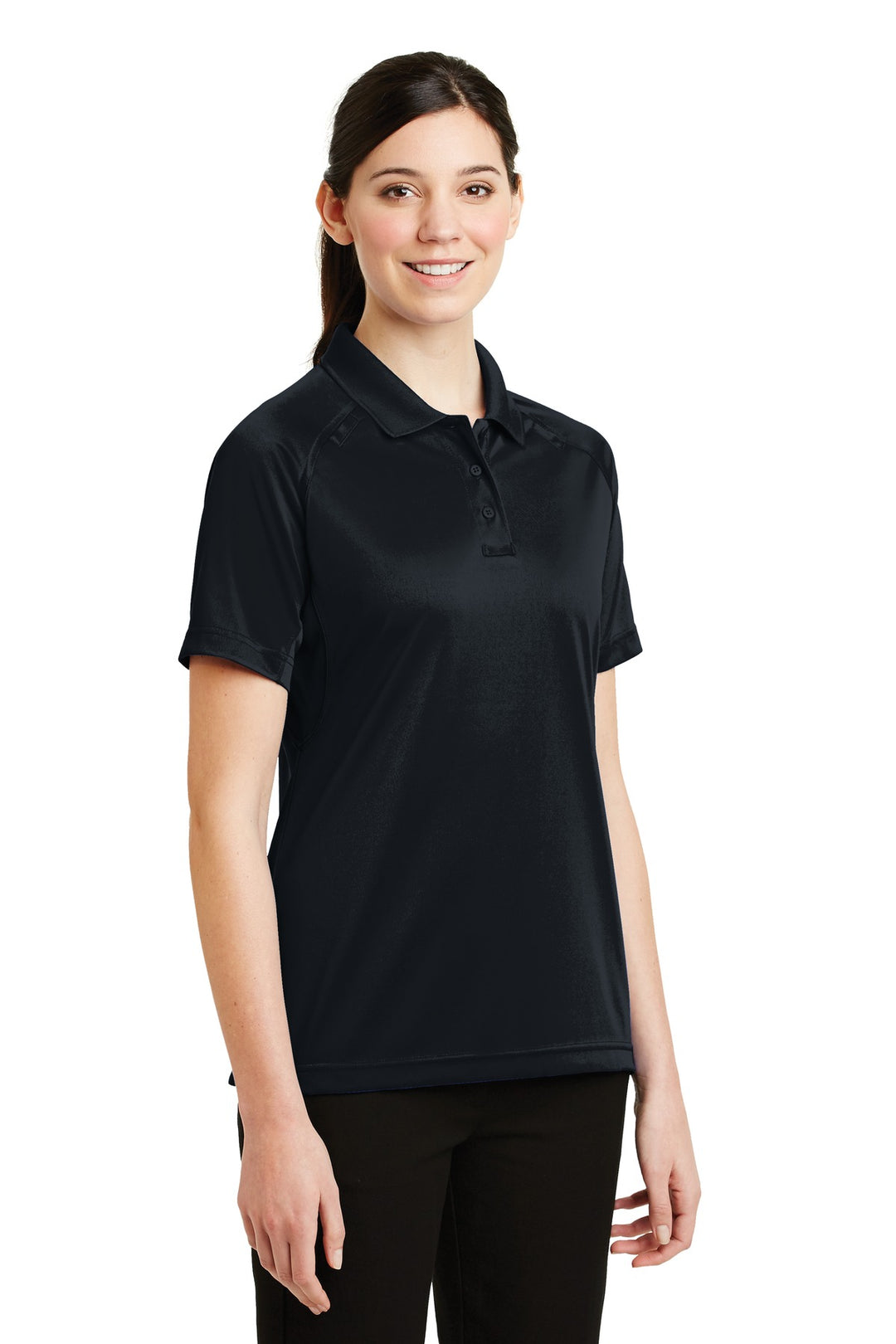 Dark Navy CornerStone Women's Select Snag-Proof Tactical Polo. CS411
