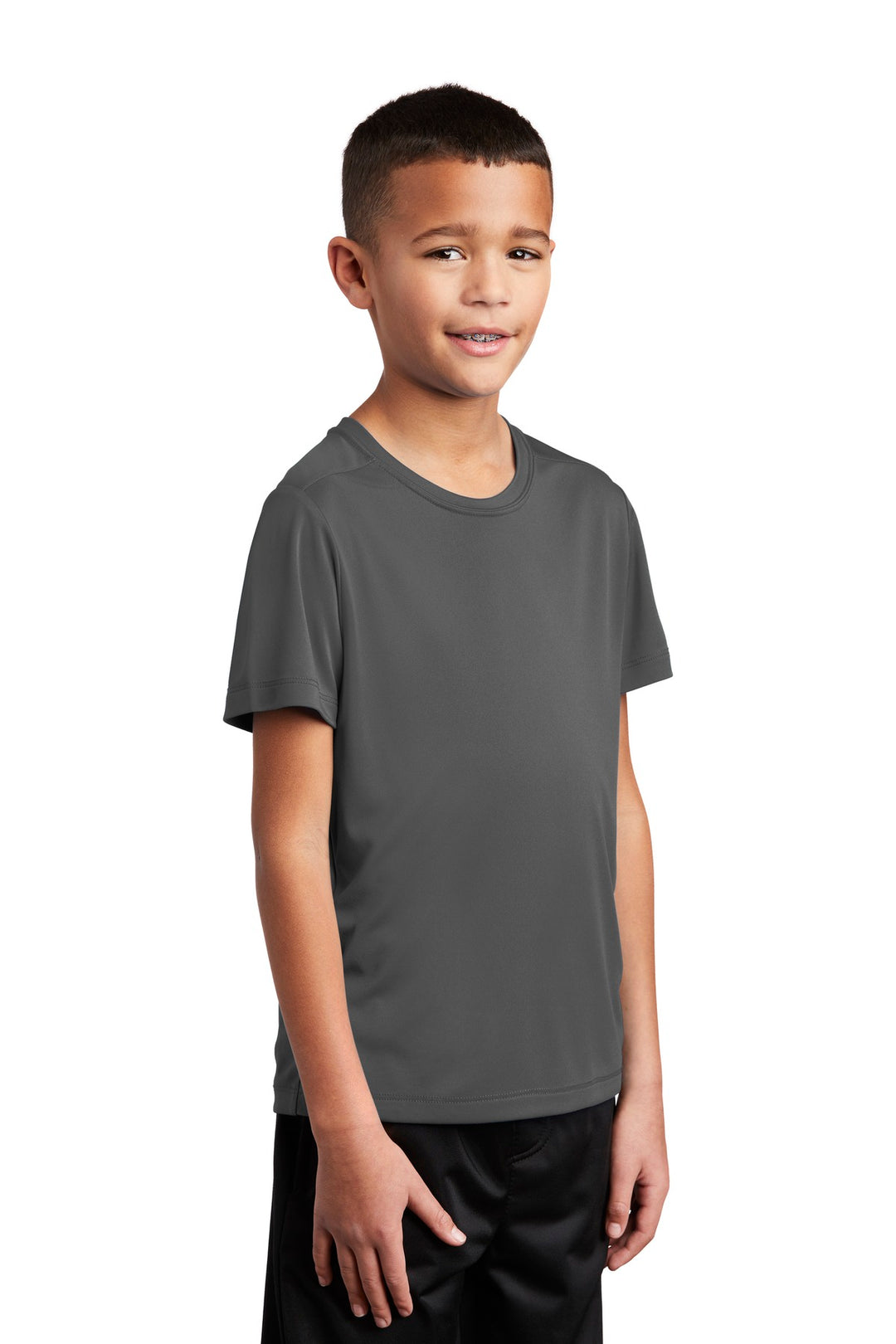 Dark Smoke Gry Sport-Tek Youth Posi-UV Pro Tee. YST420