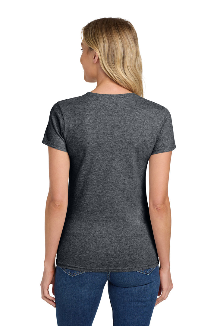 DarkHthr Gildan Women's Heavy Cotton 100% Cotton T-Shirt. 5000L