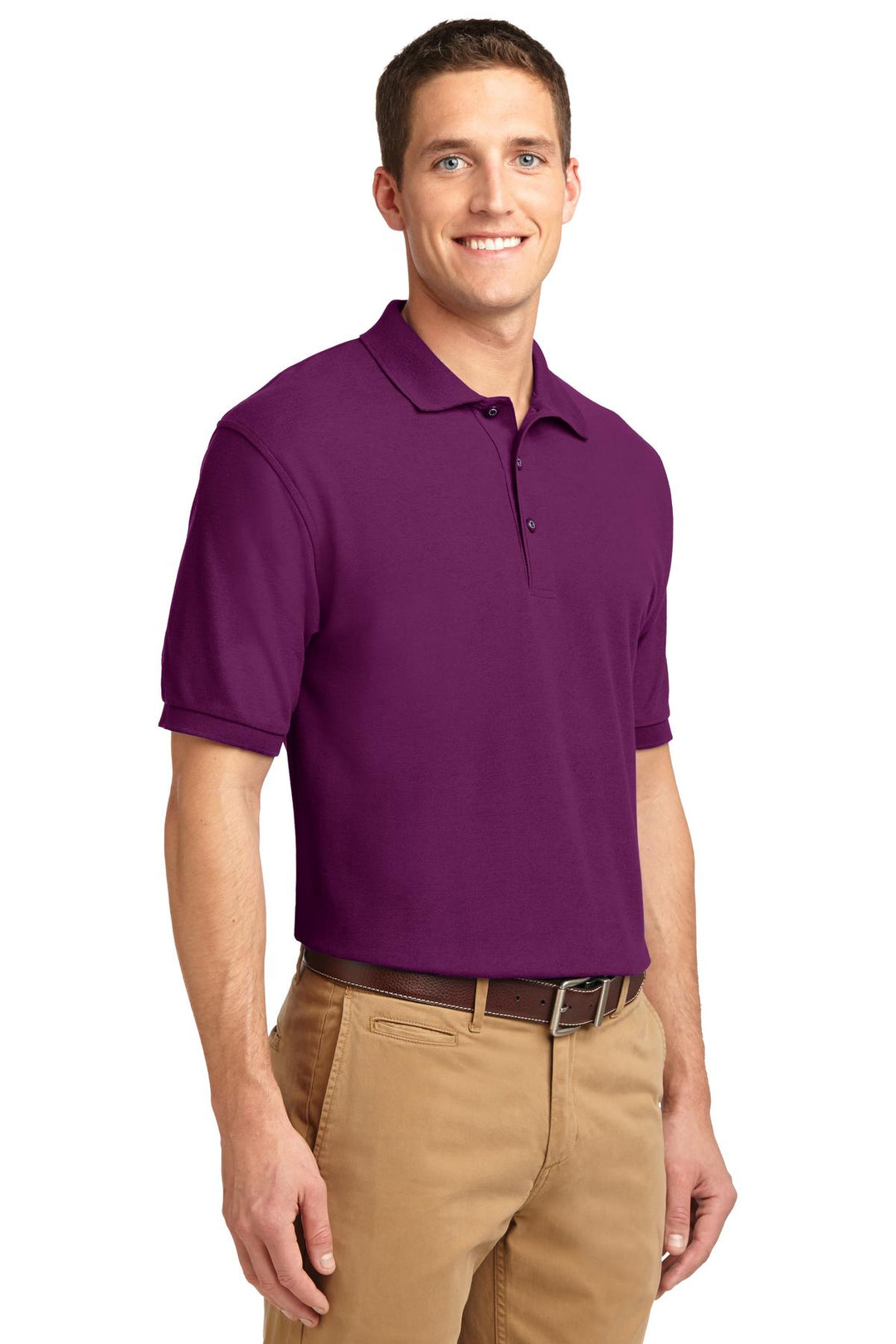 Deep Berry Port Authority Silk Touch Polo K500