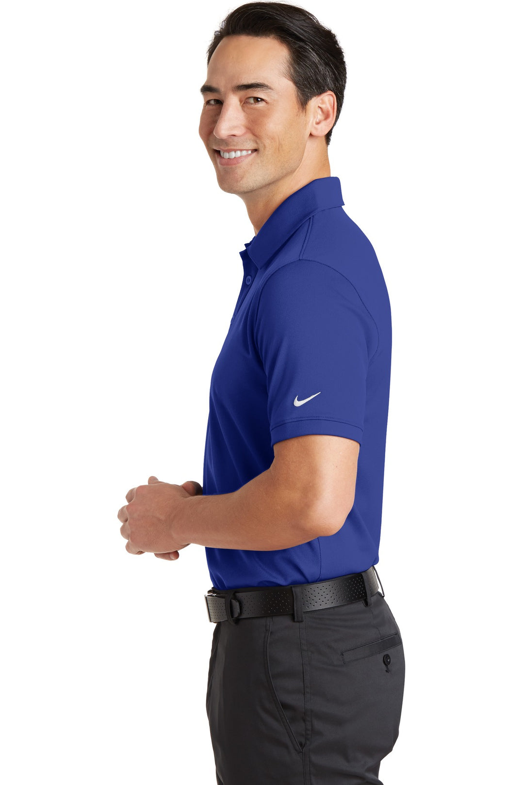 Deep Royal Blu Nike Dri-FIT Solid Icon Pique Modern Fit Polo. 746099