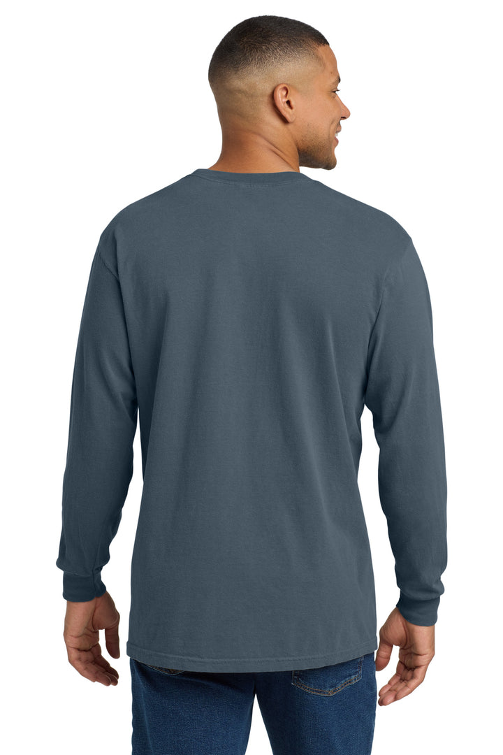 Denim COMFORT COLORS Heavyweight Ring Spun Long Sleeve Pocket Tee. 4410