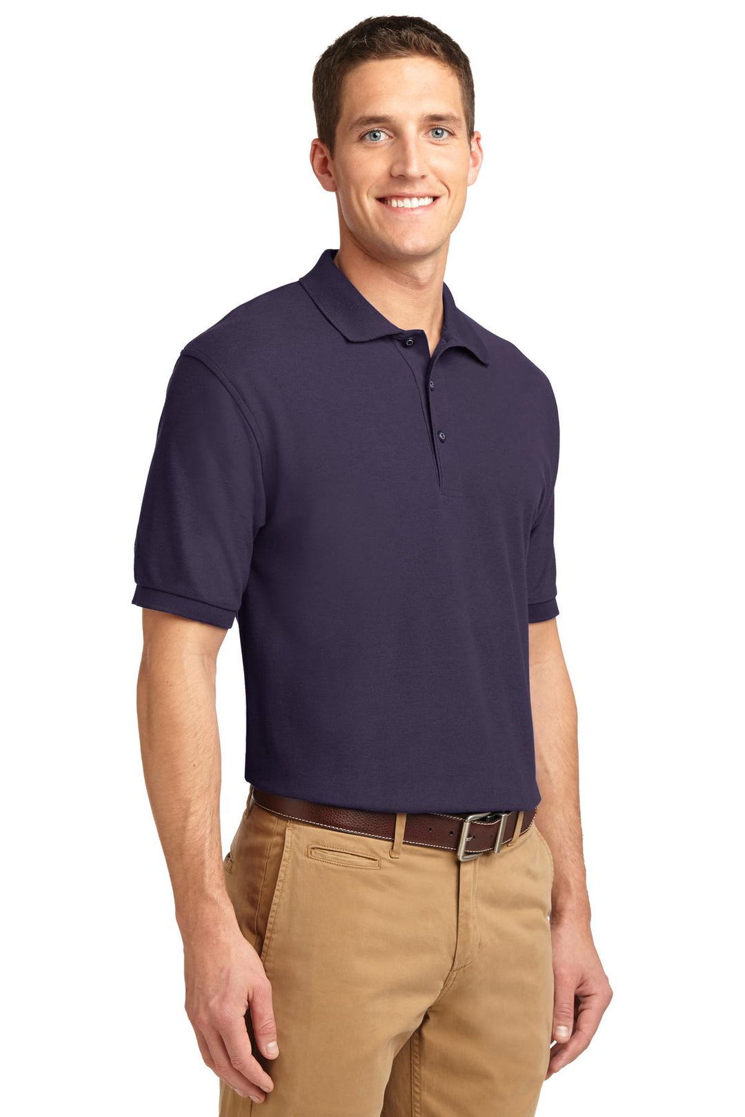 Eggplant Port Authority Silk Touch Polo K500