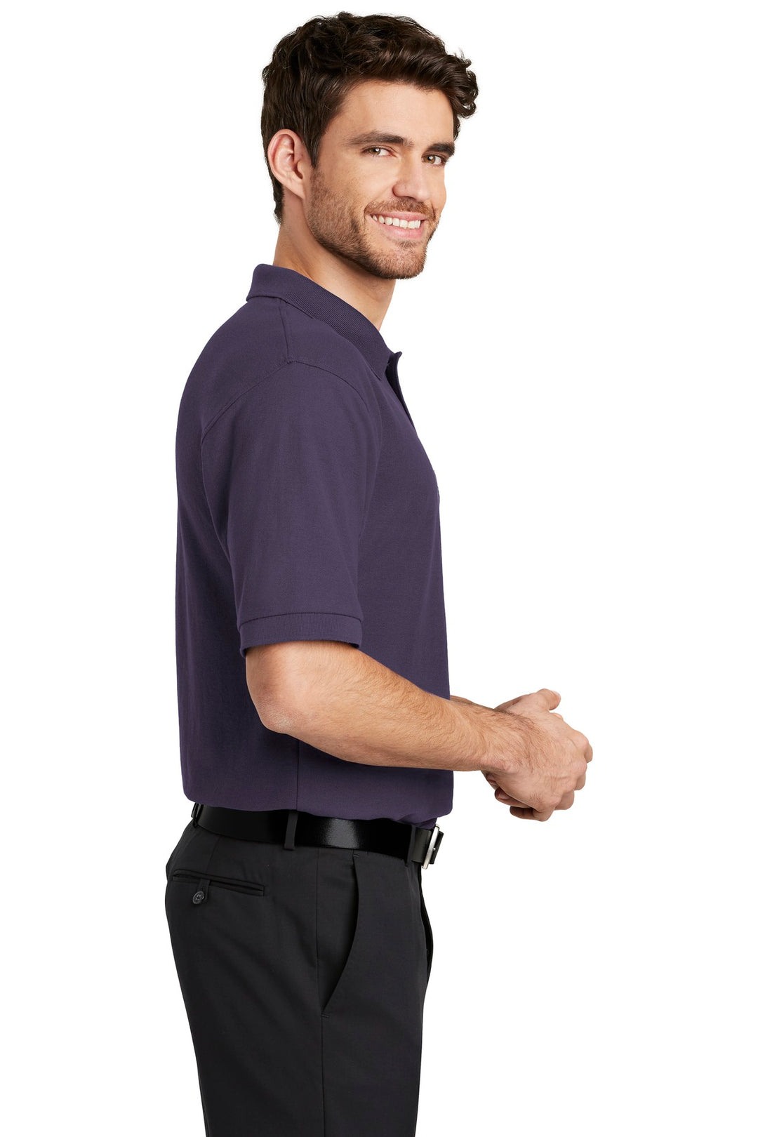 Eggplant Port Authority Silk Touch Polo K500