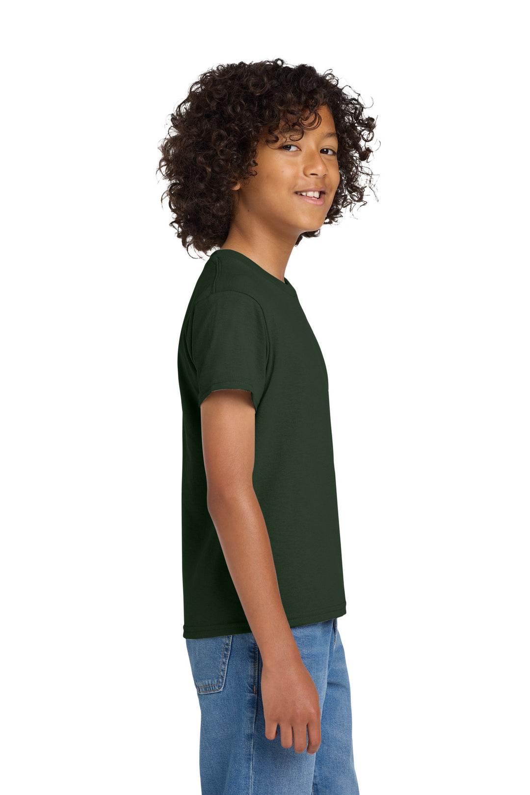 Forest Gildan Youth DryBlend 50 Cotton/50 Poly T-Shirt. 8000B