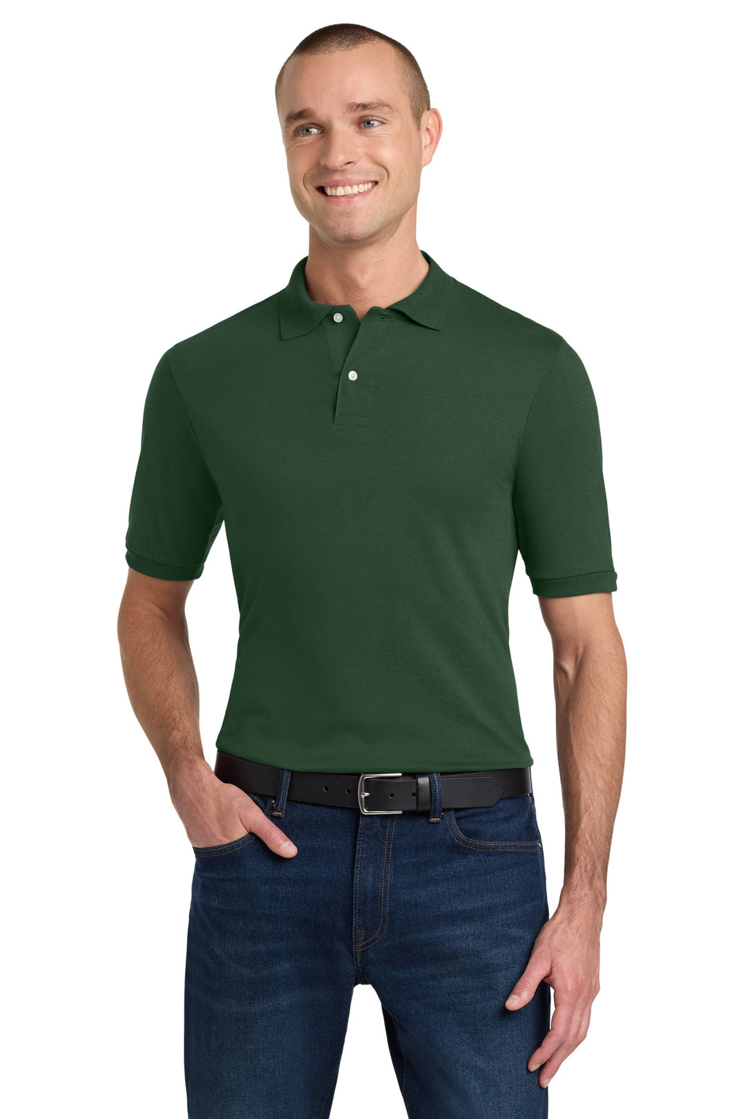 Forest Green Jerzees Dri-Power Sport Shirt. 437M