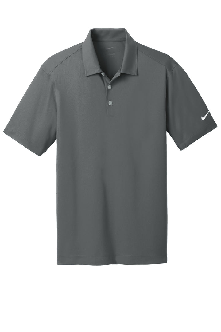 Front View of Anthracite Nike Dri-FIT Vertical Mesh Polo. 637167