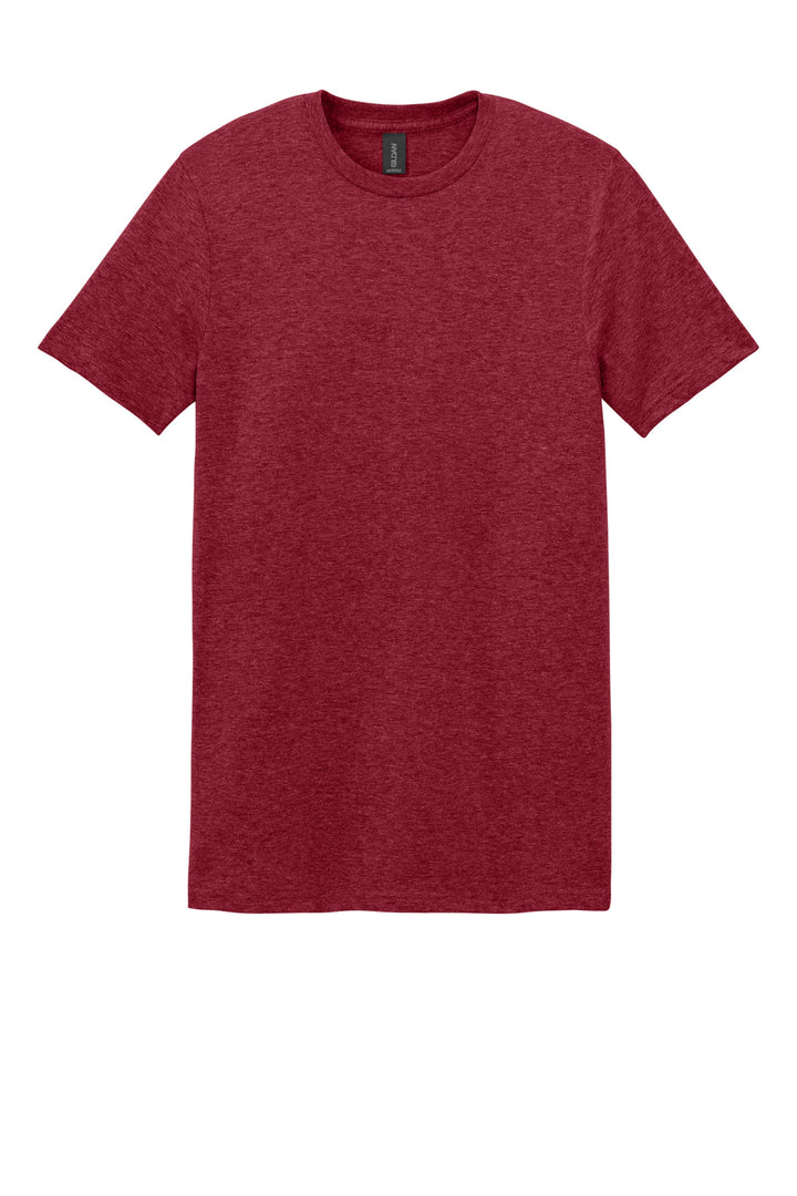 Front View of Antqu Chry Red Gildan Softstyle T-Shirt. 64000